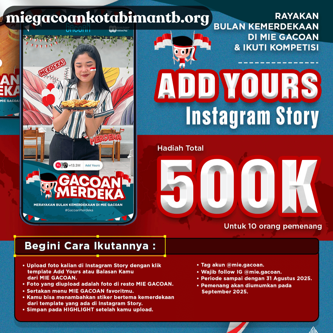 Event Gacoan Merdeka: Upload Add Yours, Menang Voucher 500K!